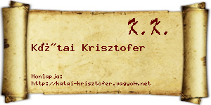 Kátai Krisztofer névjegykártya