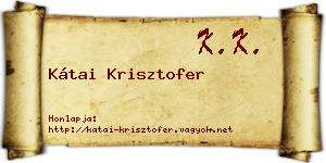 Kátai Krisztofer névjegykártya